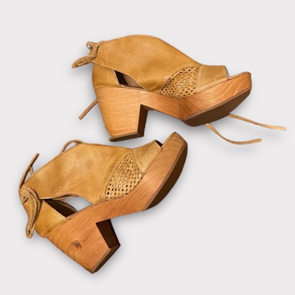 Free People Women's Revolver Clog Mahogany Leather Sandals 39 EU/ 8.5 US